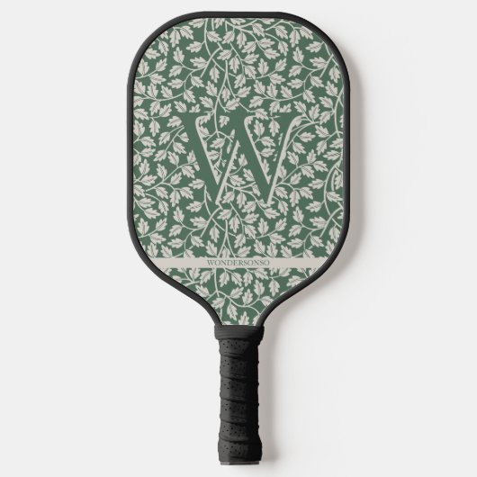 Raquette De Pickleball Fleur verte émeraude personnalisée (Recto)