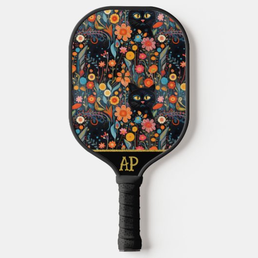 Raquette De Pickleball *~* Fleur Whimsical Quirky Cat AP68 PHOTO 1 (Recto)