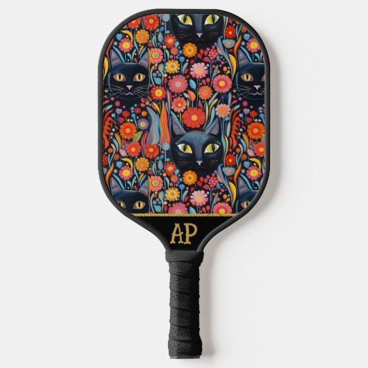 Raquette De Pickleball *~* Fleur Whimsical Quirky Cat AP68 PHOTO 4 (Recto)