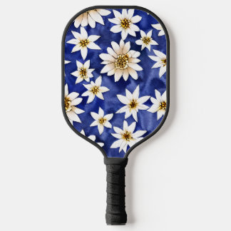 Raquette De Pickleball Fleurs blanches simples sur aquarelle Arrière - pl