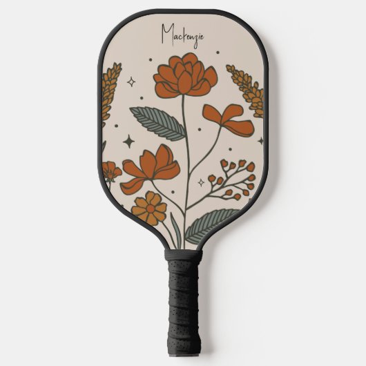 Raquette De Pickleball Fleurs Boho Pickleball Personnalisé Paddle (Recto)