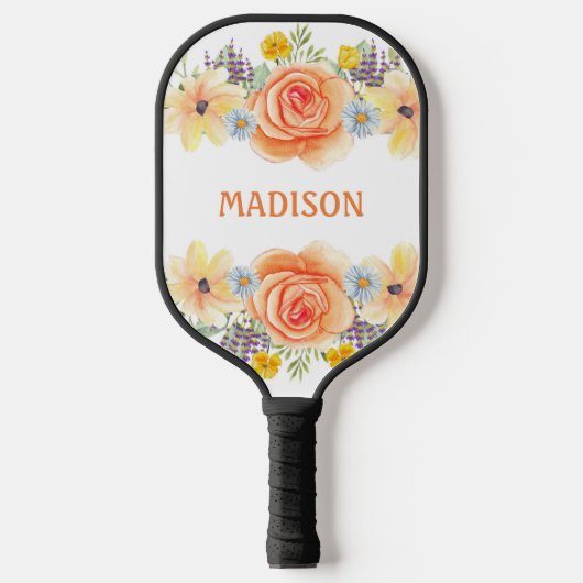 Raquette De Pickleball Fleurs colorées (Recto)