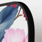 Raquette De Pickleball Fleurs de couleur rose rouge aquarelle élégantes (Détail gauche)