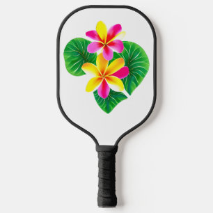 Raquette De Pickleball Fleurs de la Plumeria tropicale