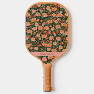 Raquette De Pickleball Fleurs de prairie en floraison Nom personnalisé