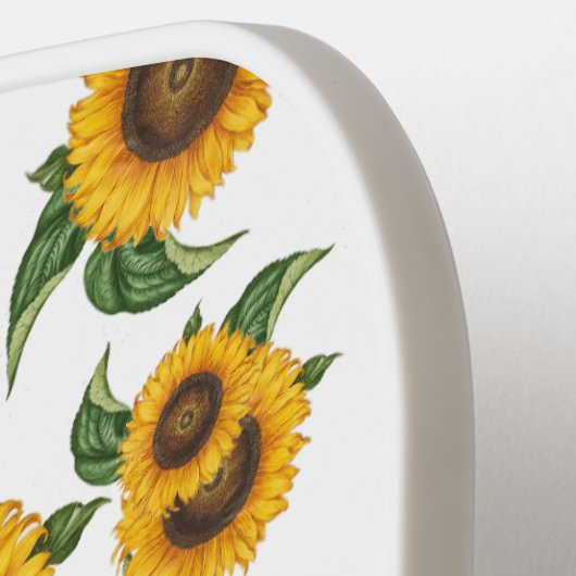 Raquette De Pickleball Fleurs de soleil Botanique Foliage Vert (Détail gauche)