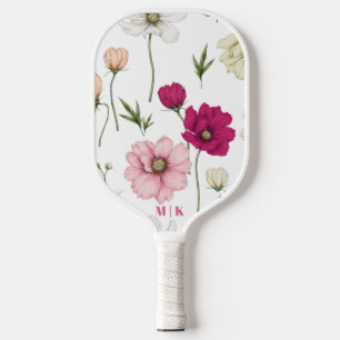 Raquette De Pickleball Fleurs de terrain Monogramme moderne
