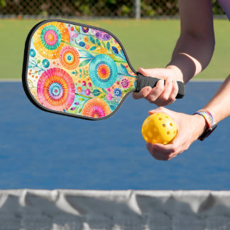 Raquette De Pickleball Fleurs Fantaisistes