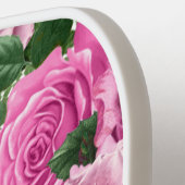 Raquette De Pickleball Fleurs Florales Roses Nom Script (Détail gauche)