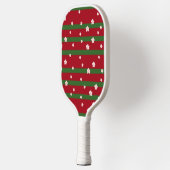 Raquette De Pickleball Fleurs mignonnes Floral sur Solid Vert Rouge Noël  (Gauche)