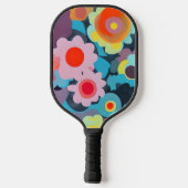 Raquette De Pickleball fleurs mode rétro (Verso)