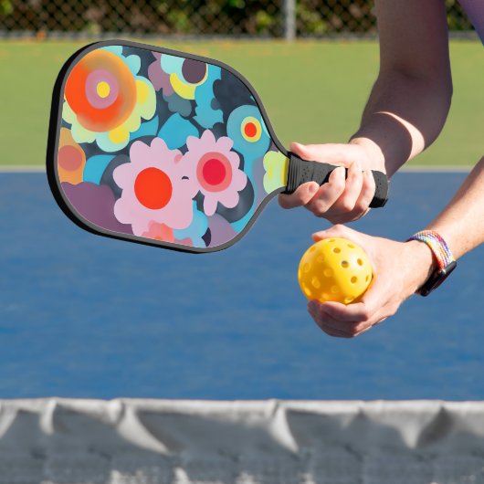 Raquette De Pickleball fleurs mode rétro (Insitu)