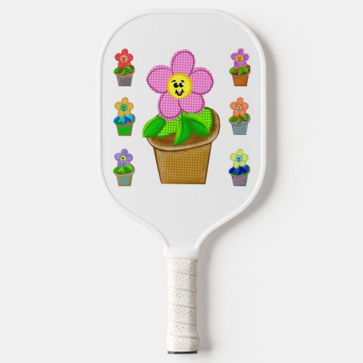 Raquette De Pickleball Fleurs Posées Rosy Mignonnes (Recto)