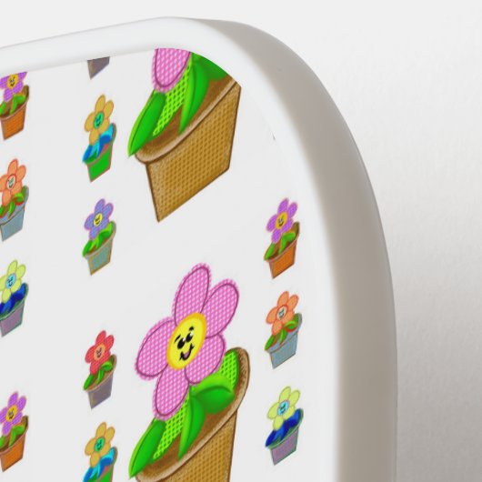 Raquette De Pickleball Fleurs Posées Rosy mignonnes Motif répétitif (Détail gauche)