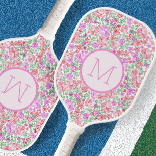 Raquette De Pickleball Fleurs Rose Orange Prépa Personnalisé Dames Initia