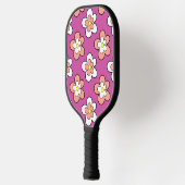 Raquette De Pickleball Fleurs roses et blanches sur violet vif (Gauche)