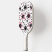 Raquette De Pickleball Fleurs roses et dessin feuille (Gauche)