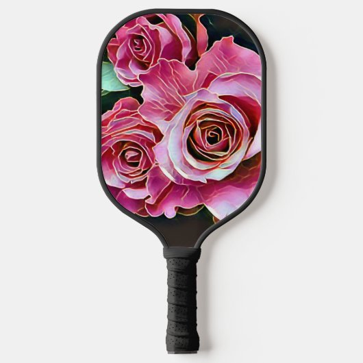 RAQUETTE DE PICKLEBALL FLEURS ROSES ROSES ROSES ROSES (Recto)