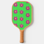 Raquette De Pickleball Fleurs roses sur vert (Verso)