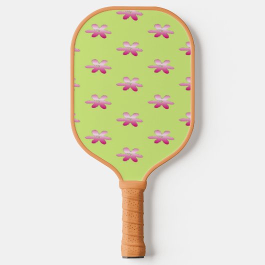 Raquette De Pickleball Fleurs rouges en vert (Recto)