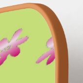 Raquette De Pickleball Fleurs rouges en vert (Détail gauche)