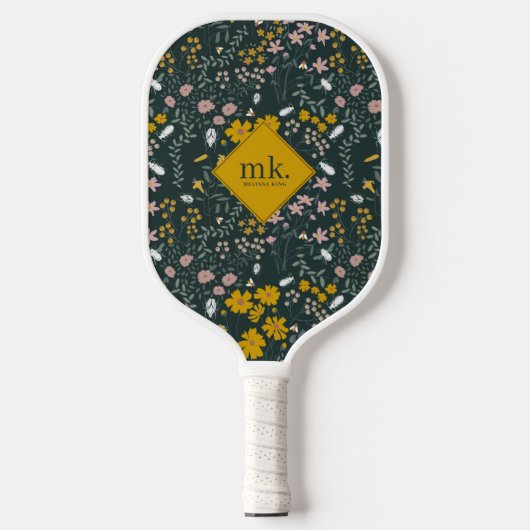 Raquette De Pickleball Fleurs sauvages bohémiens de la moutarde (Recto)