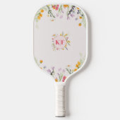 Raquette De Pickleball Fleurs sauvages Monogramme Pickleball Paddle (Recto)