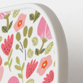 Raquette De Pickleball Fleurs tendance rose mignonne Nom personnalisé (Détail gauche)