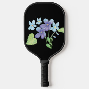 Raquette De Pickleball Fleurs violettes sauvages Illustration noir