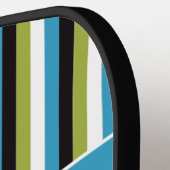 Raquette De Pickleball Floral Abstrait personnalisé, Grilles, Monogramme (Détail gauche)