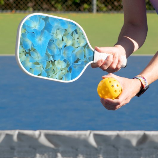 Raquette De Pickleball Floral bleu français Hydrangea (Insitu)