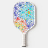 Raquette De Pickleball Floral coloré (Verso)