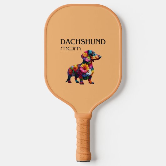 Raquette De Pickleball Floral Dachshund Maman Paddle (Recto)