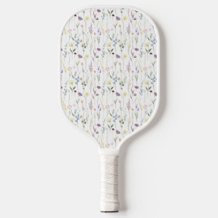 Raquette De Pickleball Floral Elegant Wildflowers Botanical Pattern