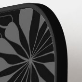 Raquette De Pickleball Floral noir et blanc rétro (Détail gauche)