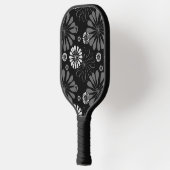 Raquette De Pickleball Floral noir et blanc rétro (Gauche)
