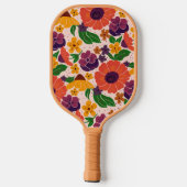 Raquette De Pickleball Floral Pattern Monogram Pickleball Paddle (Verso)