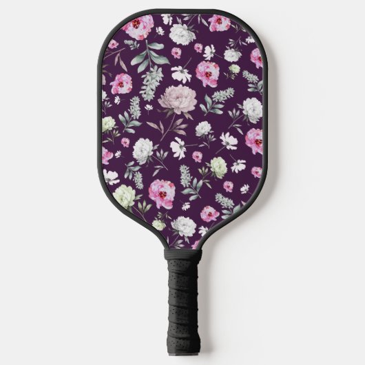 Raquette De Pickleball Floral pourpre (Recto)