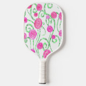 Raquette De Pickleball Floral rose et vert (Verso)