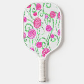 Raquette De Pickleball Floral rose et vert (Recto)