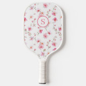 Raquette De Pickleball Floral rose personnalisé (Verso)