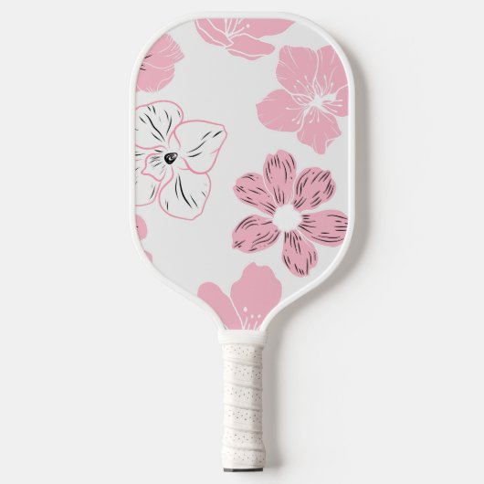 Raquette de pickleball florale rose (Recto)