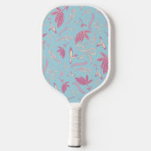 Raquette De Pickleball Flore et vaches bleues délicates (Verso)