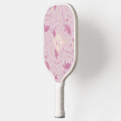 Raquette De Pickleball Flore et vaches roses délicates (Gauche)