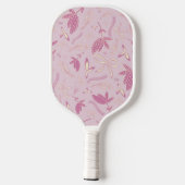 Raquette De Pickleball Flore et vaches roses délicates (Verso)
