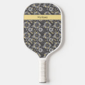Raquette De Pickleball Flore gris et jaune tendance (Recto)