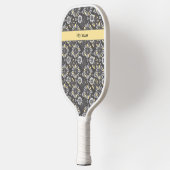 Raquette De Pickleball Flore gris et jaune tendance (Gauche)