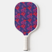 Raquette De Pickleball Flore rouge et rose rétro (Verso)
