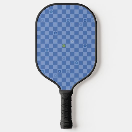 Raquette De Pickleball Flower Checkered Pattern No. 01 - Light Blue (Recto)