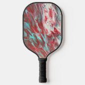 Raquette De Pickleball Fluide Art Abstrait de Vert Rouge Blanc (Recto)